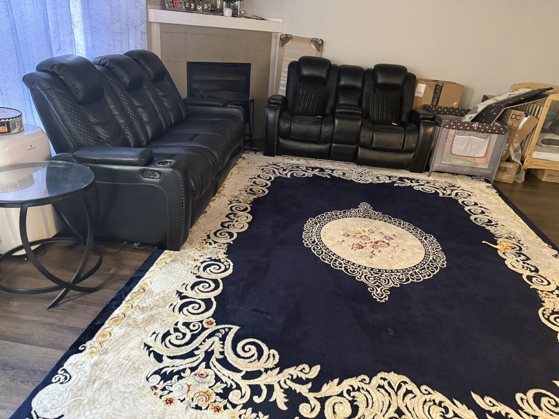 Leather 2 Sofa And 3 Coffee Table