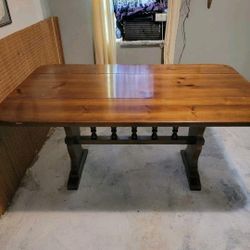 Wooden kitchen table with drop sides