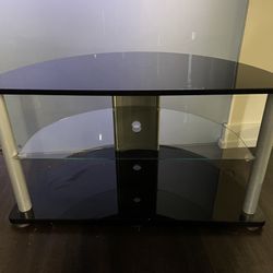 Tv stand With Glass shelving 