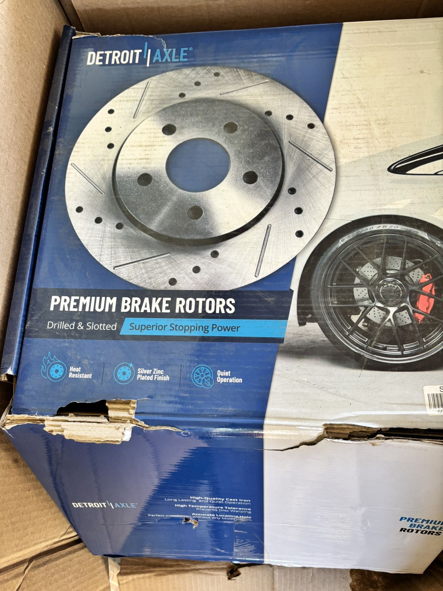 Detroit Axle Rear Brake Kit For Chevy Gmc Sierra Silverado 3500 And Slotted ceramic Brakepad Replacements