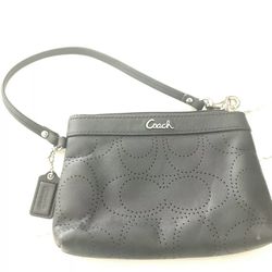 Coach Black Leather Wristlet