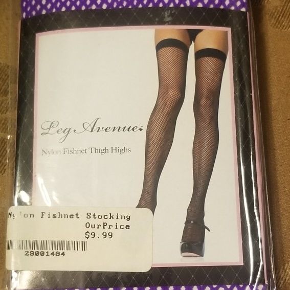 New Leg Avenue purple fishnet thigh highs