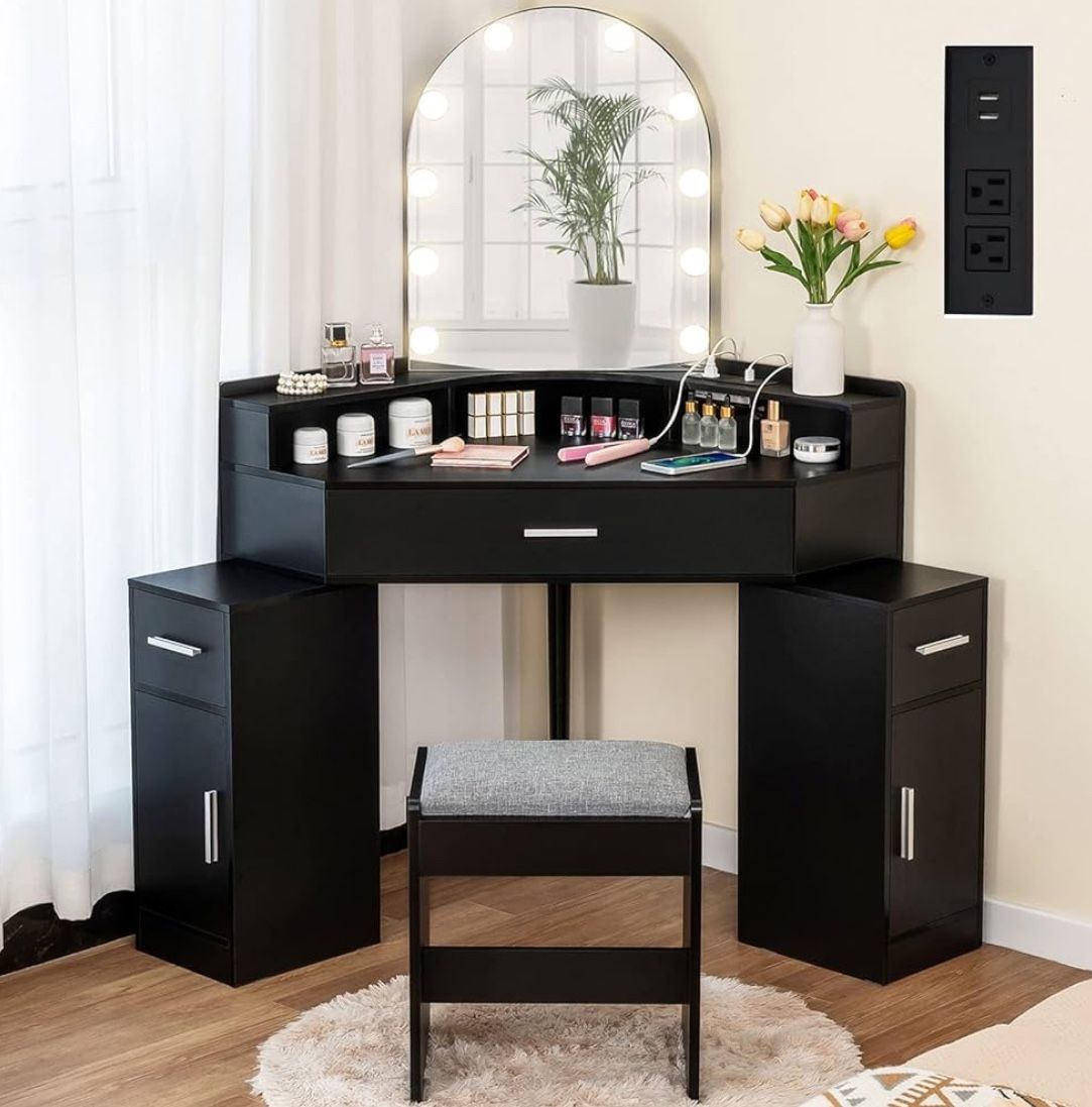 Black Makeup Vanity
