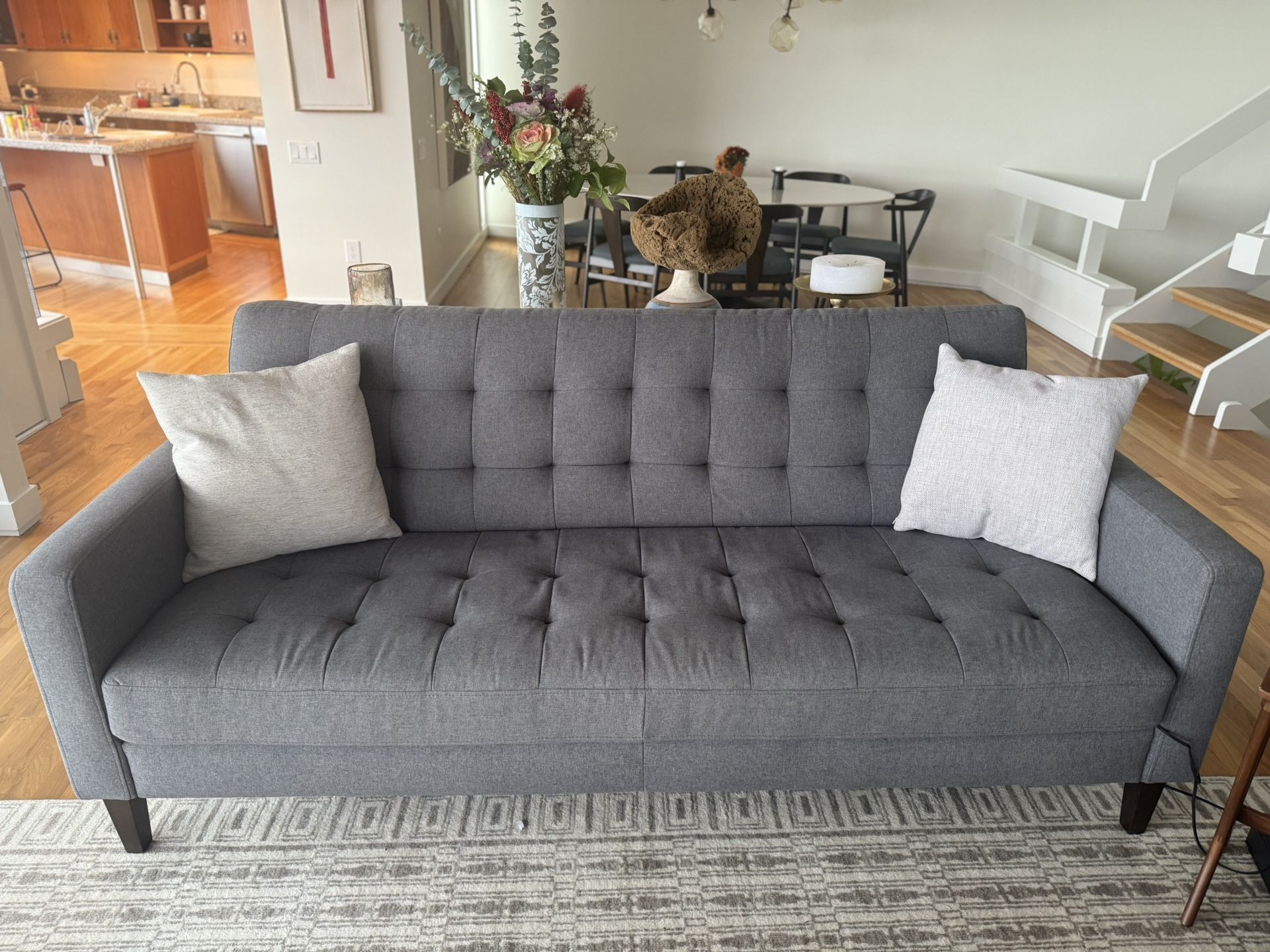 2pc Set Mid-Century Modern Sofa + Loveseat