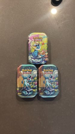 3x Pokemon TCG prismatic evolutions mini tins 🍀📈