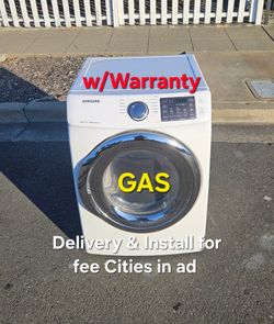 Samsung Large Capacity GAS Dryer Delivery and install for fee Cities in ad