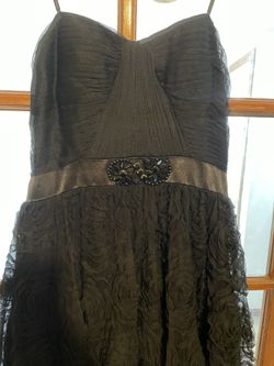 NWOT Gorgeous strapless black floor length Adrianna Papell Prom gown size 10, never worn, no tags