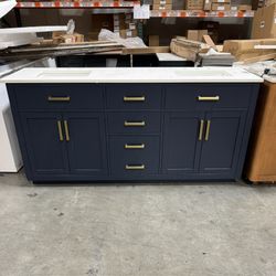 72” Bathroom Vanity In Blue 