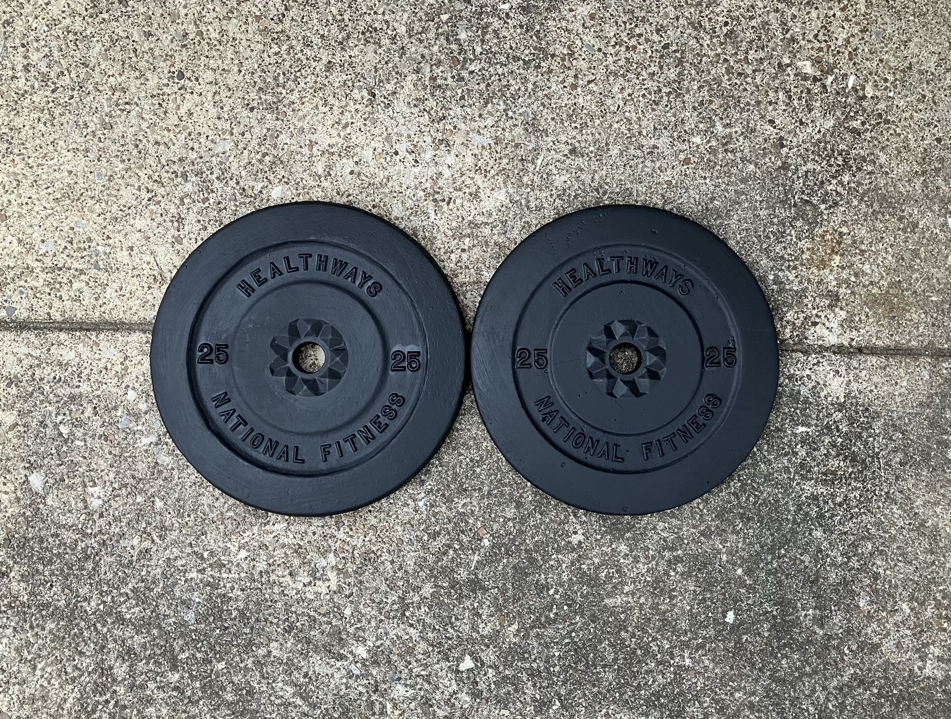 25lb Standard 1” weight plates weights plate 25 lb lbs 25lbs 50lbs total for Barbell bar