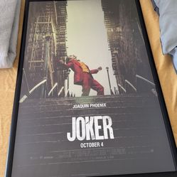 Joker 2019 Original Double Sided 27x40 Front Framed Movie Poster