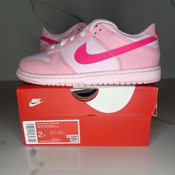 Brand New Dunk Low Triple Pink Size 2Y
