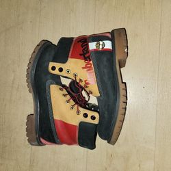 red and black limited edition  timberland boots men size 8.5