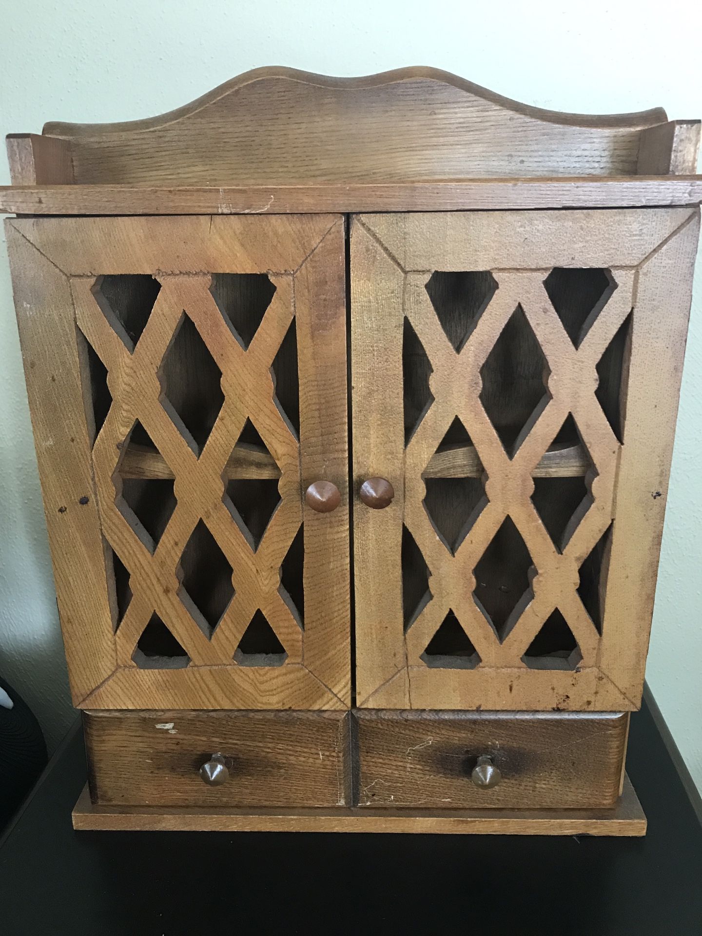 Antique Wooden Keepsake Shelf