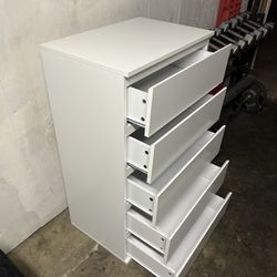 5 Drawer White