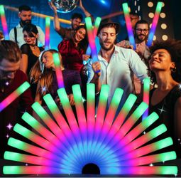 68 Pack Foam Glow Sticks, Bulk LED Foam Sticks,