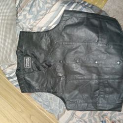 Black Genuine Medium Leather Vest