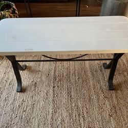 Metal Frame Wood Top Table 