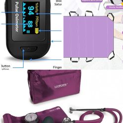 Nursing Home Care Bundle (Stethoscope, Oximeter, And Transfer Sheet)