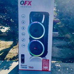 QFX Dual 15" Bluetooth rechargeable speaker with Two wireless Microphones  and LED lights 🎶🎶