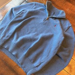 Blue Ralph Lauren quarter zip sweater