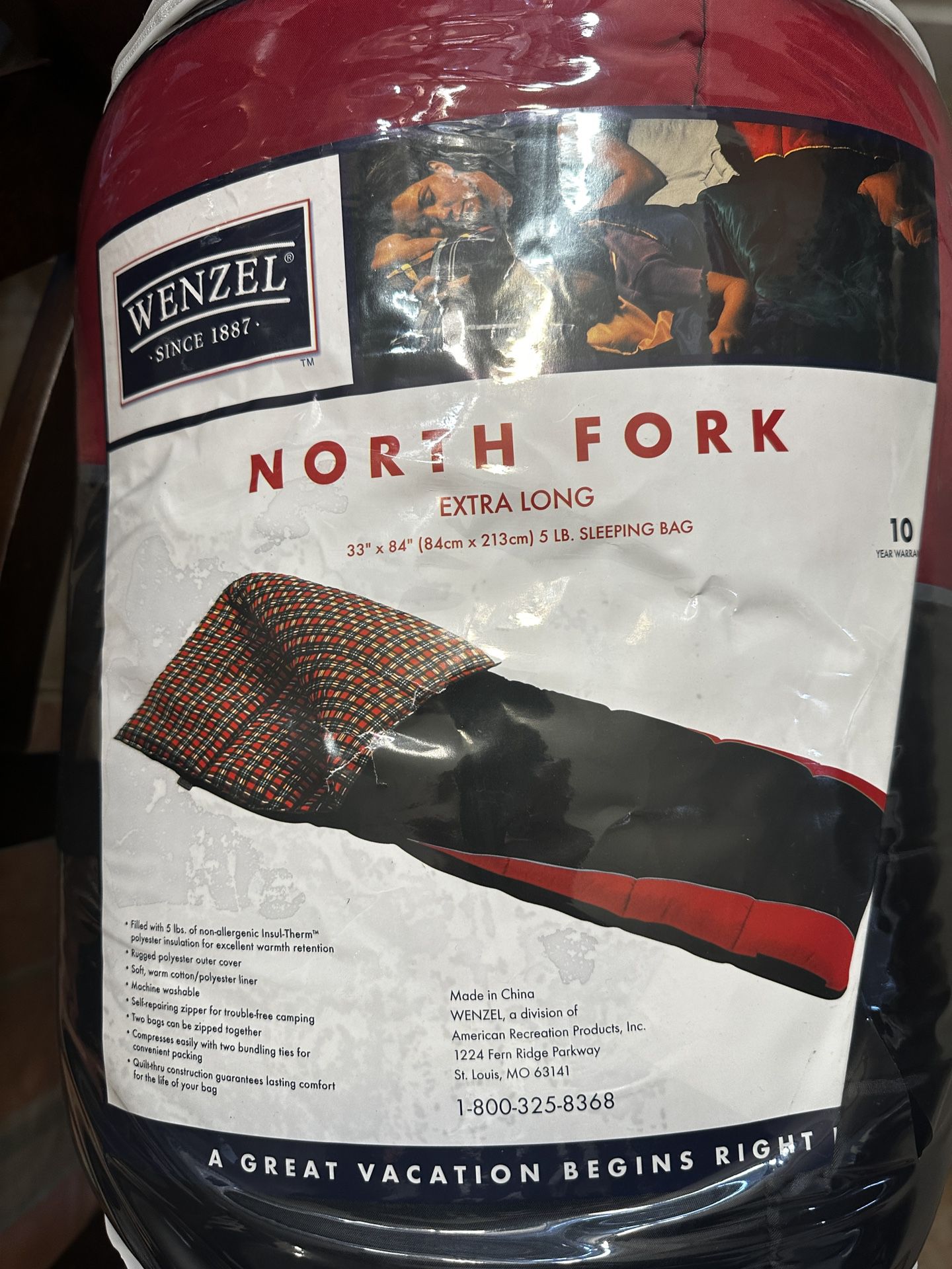 Sleeping Bag Brand New - Extra Long.  North Fork By Wenzel 