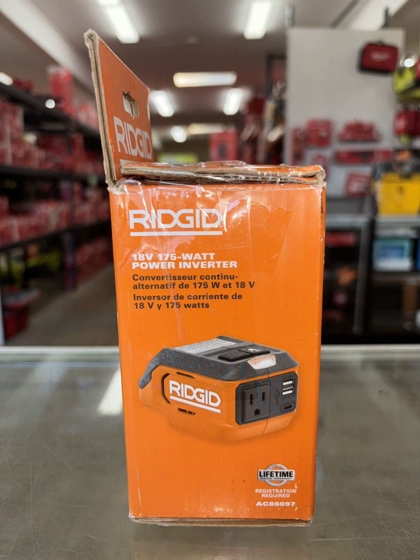 RIDGID 18V Cordless 175-Watt Power Inverter (Tool Only)