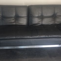 Black Leather Futon Couch