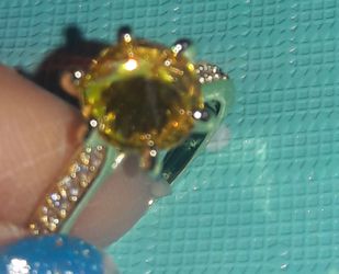 14K Gold Plating Citrine Birthstone size 6