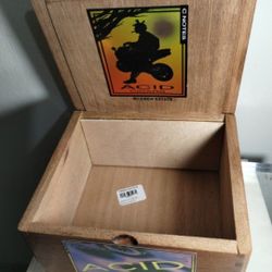 DREW STATE - ACID WOODEN EMPTY CIGAR BOX 8"×7"×5"