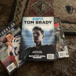 4 Tom Brady sports illustrated/ Espn magazines 