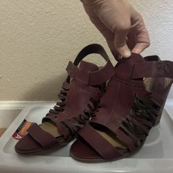 Red Strappy Sandal Low Heel