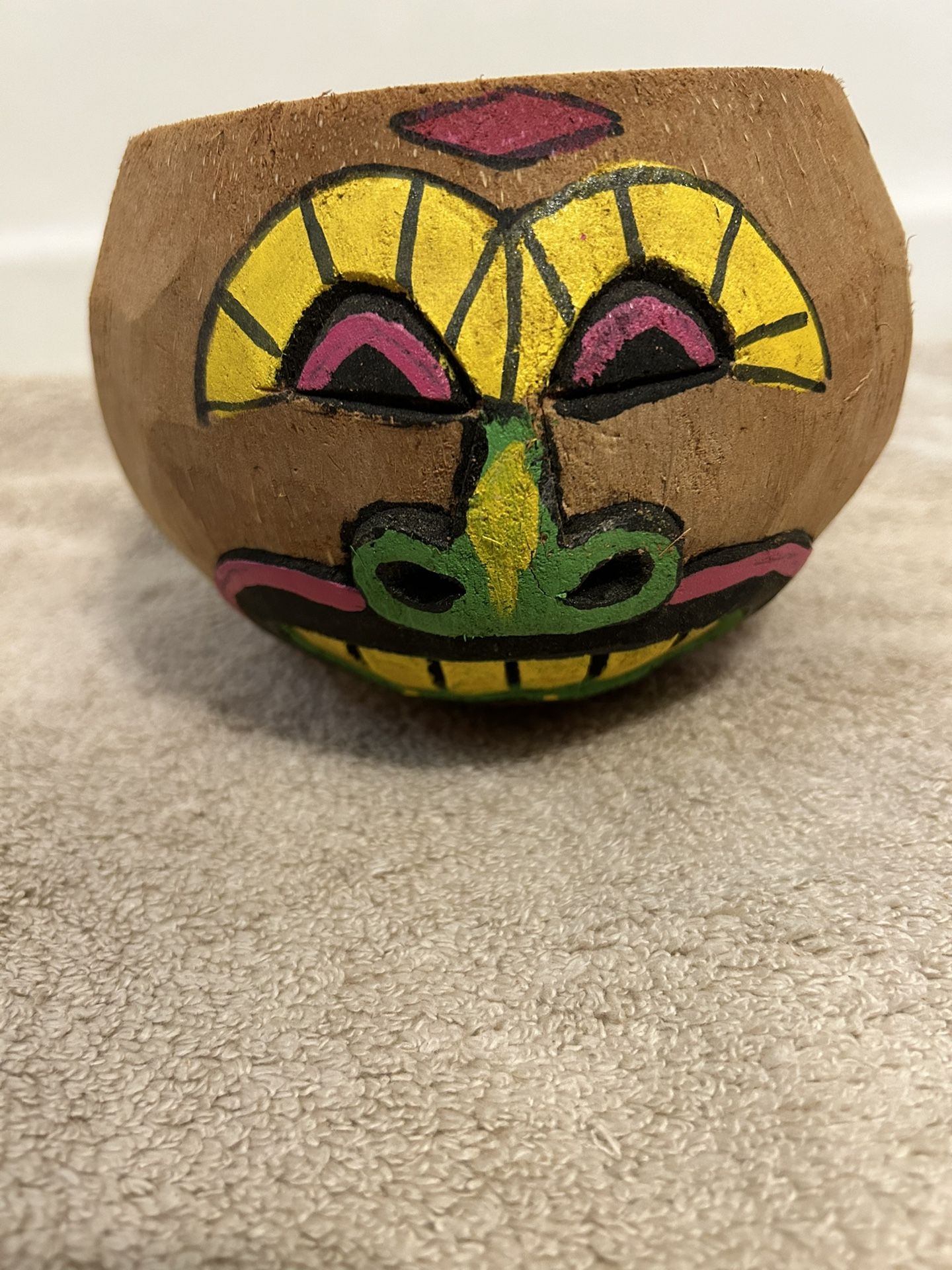 Real Craved Coconut Used To Hold Cup Or Can
