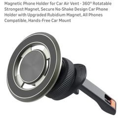 Magnetic Phone Holder for Car Air Vent - 360° Rotatable Strongest Magnet, Secure No-Shake Design Car Phone Holder with Upgraded Rubidium Magnet, All P