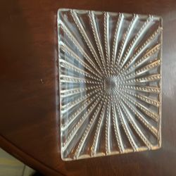 Preowned Glass Tray With Starburst Pattern 