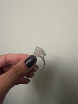 Rose quartz ring adjustable