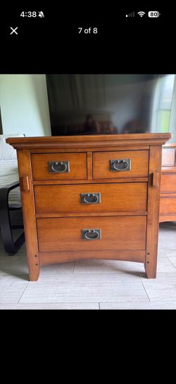 Mission Craftsman 4-Drawer Wood Nightstand — 30 in Wide Accent Chest