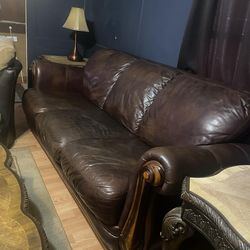 Genuine Brown leather Couch