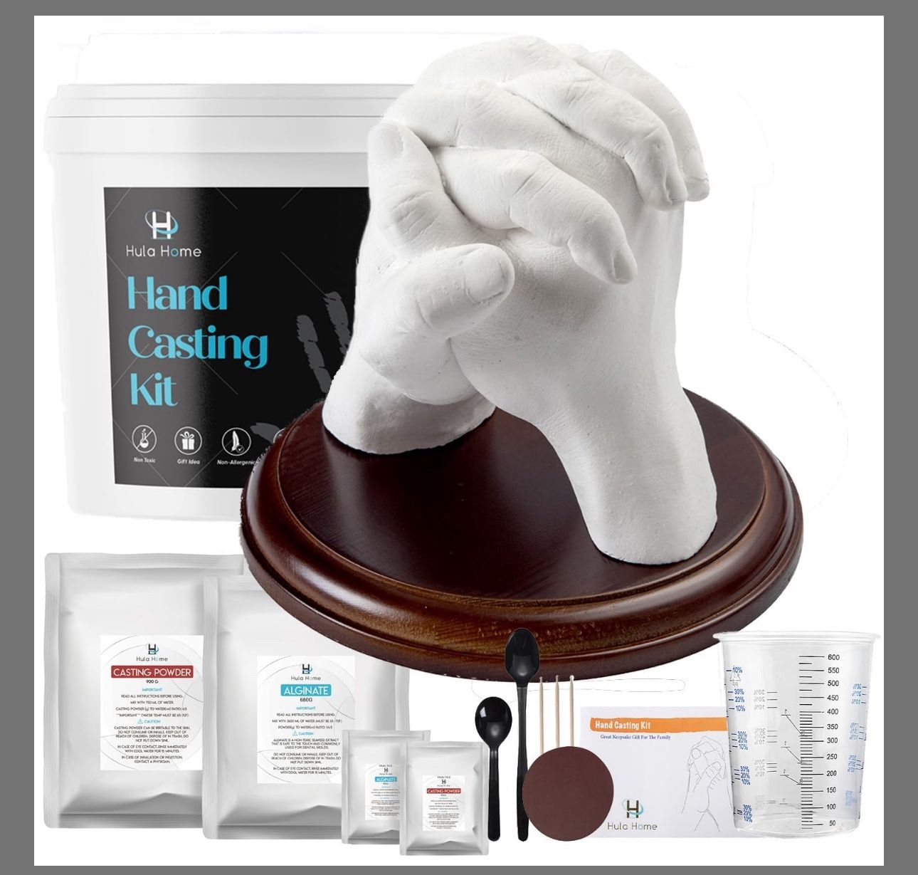 Hula Home Hand Casting Kit for Couples or Family with Mounting Plaque