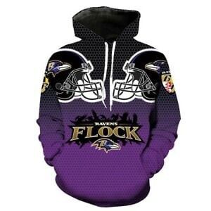 Baltimore Ravens Mens Sport Hoodie Sweater Pullover Sweatshirts Cosplay Jacket