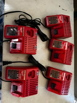 6 new  Milwaukee M12 M18 Battery Chargers. $45 each. Try before you buy. Pick up only.