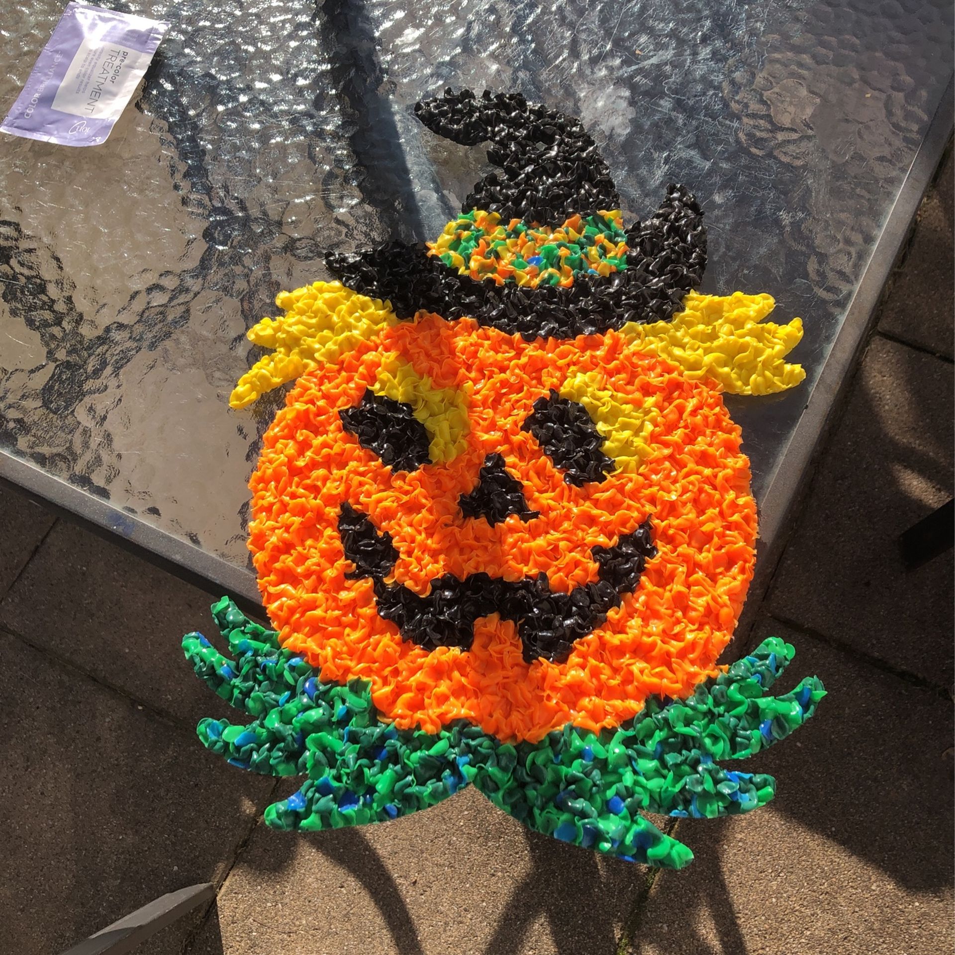 Vintage Melted Plastic Popcorn Pumpkin