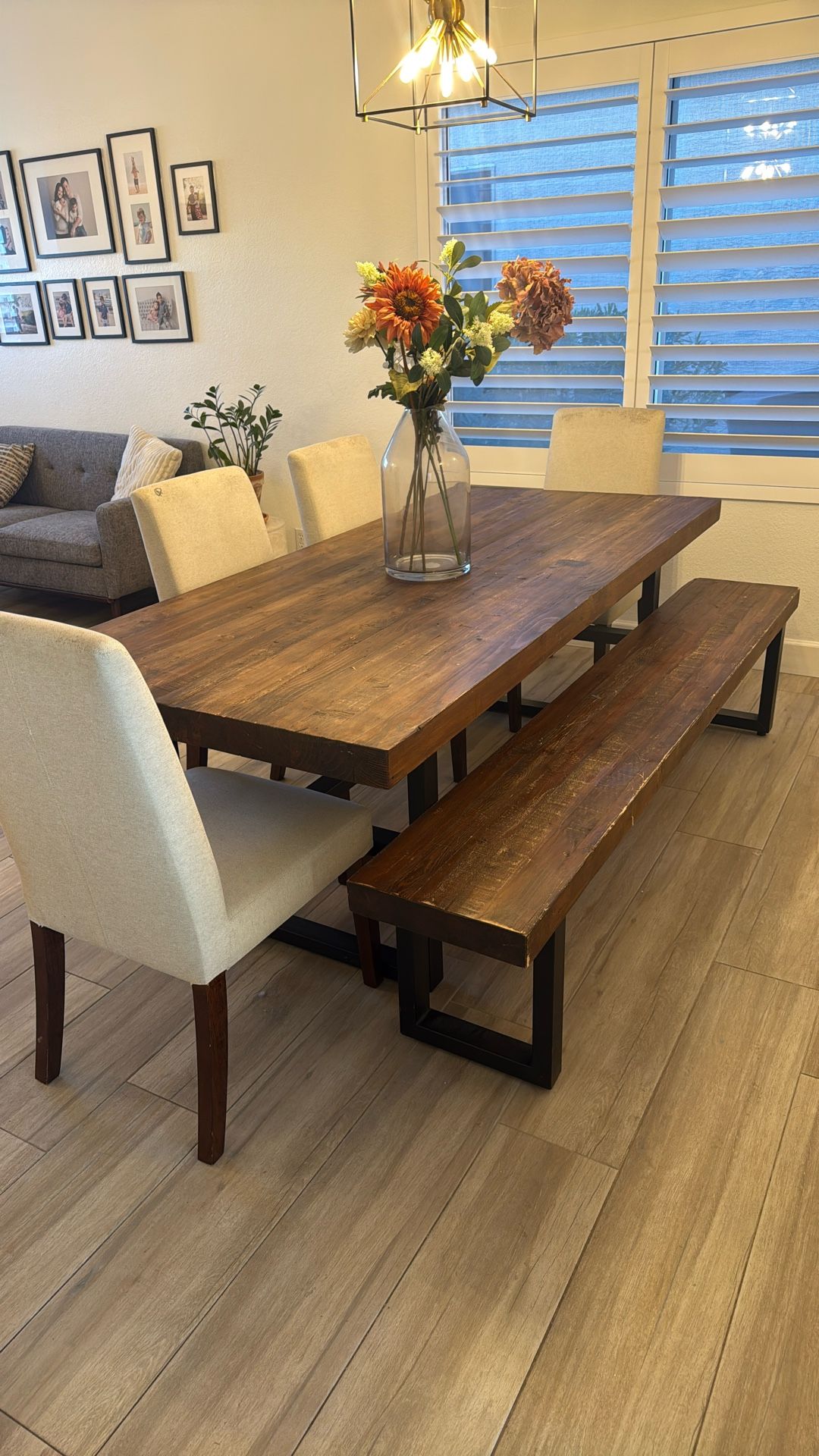 Pottery Barn Dining Table And Bench
