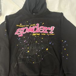 Black And Pink Sp5der Hoodie 