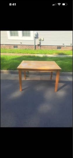ALL WOOD STURDY FOUR LEGGED DINING  ROOM TABLE