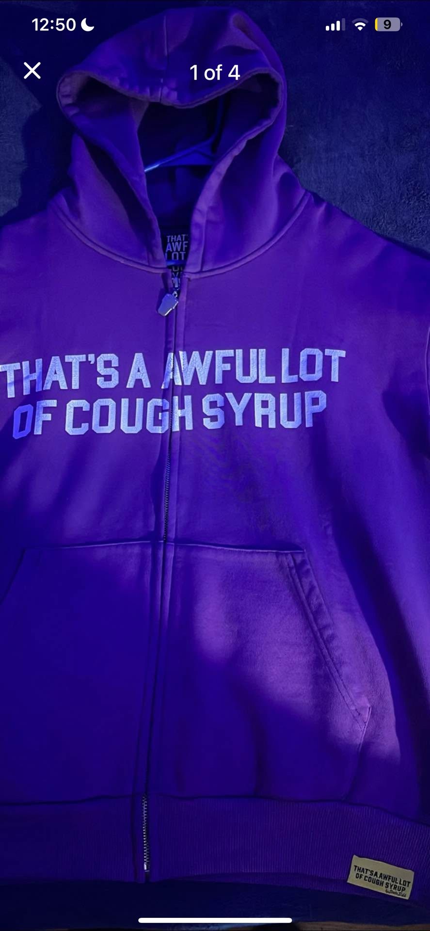 Awful Lot Of Cough Syrup Zip Up Size M