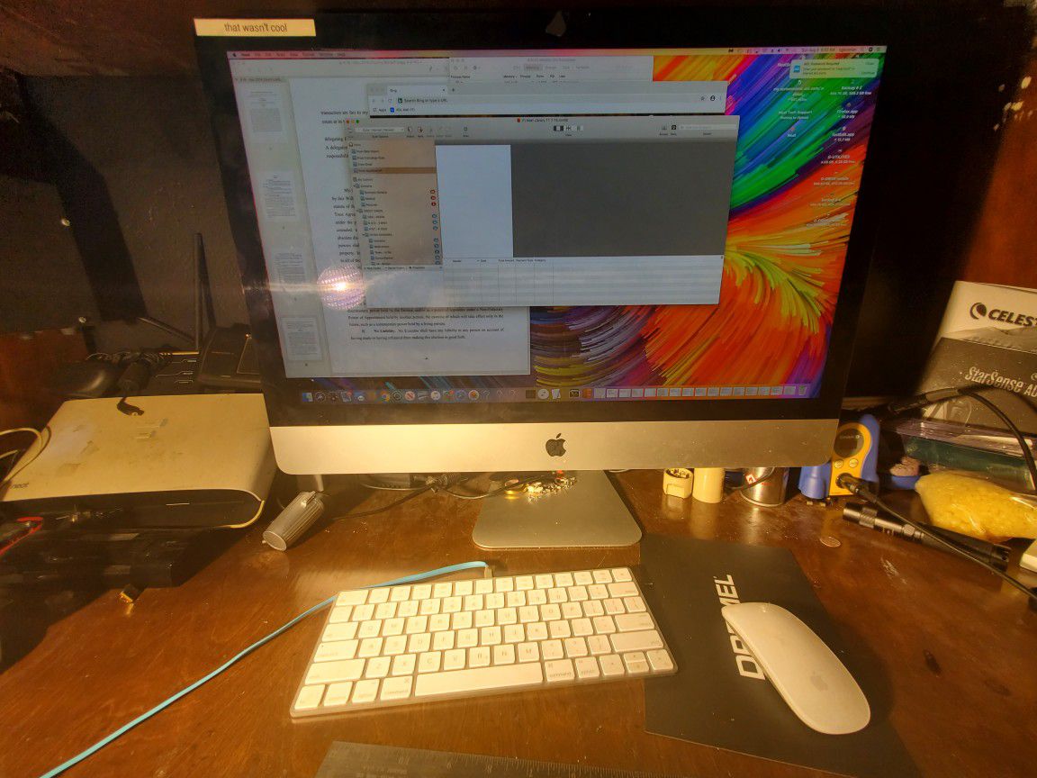 iMac 27-in 5k retina vision with wireless mouse and keyboard and one terabyte external drive