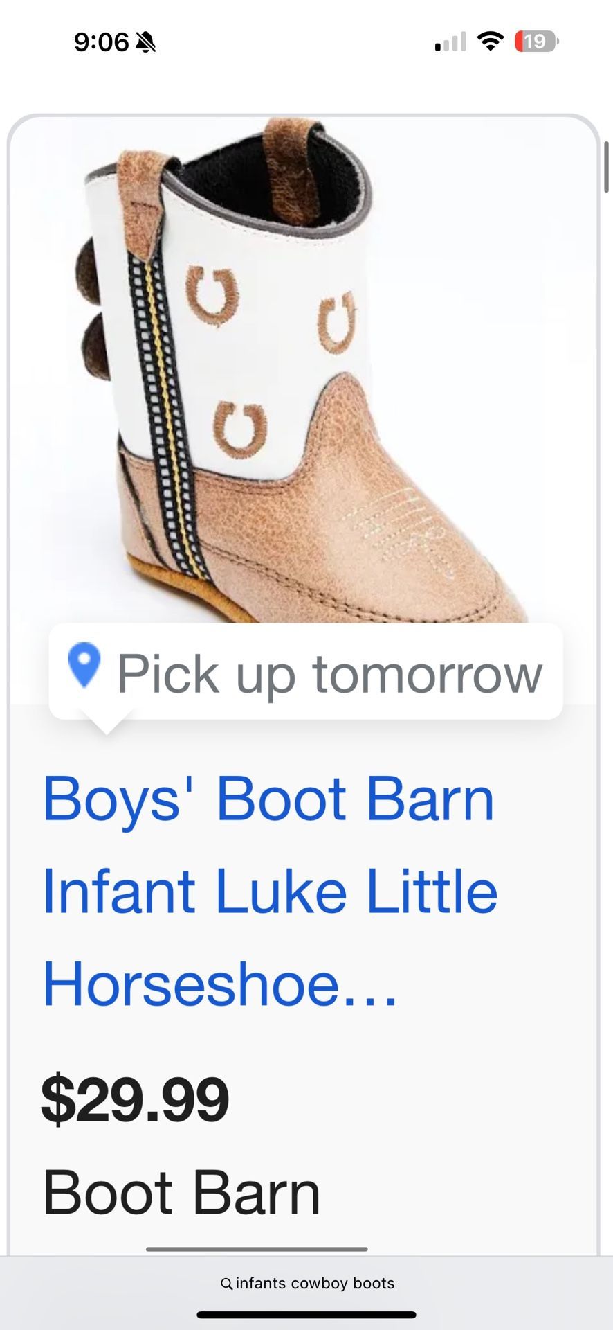 Infant size 3 boots
