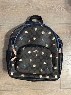 Coach Court Backpack In Signature Canvas W/ Vintage Mini Rose Print