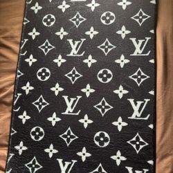 Custom LV Black Soft Rug