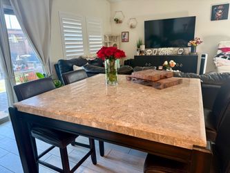 MARBLE DINNER & COFFEE TABLE SET